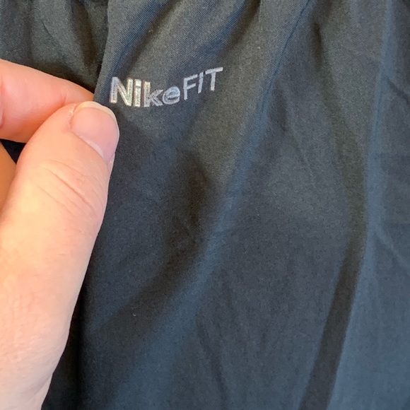 Nike Black Pant Yellow Stripes L drawstring elastic waist zipper pockets & legs - Picture 3 of 8